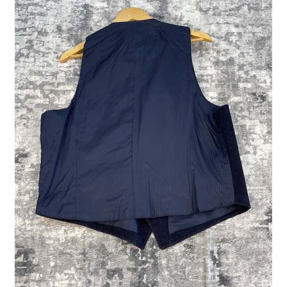 Retro Vtg 3 Piece Navy Blue Corduroy Suit 44R Blazer 40x32 Pants - Picture 6 of 12